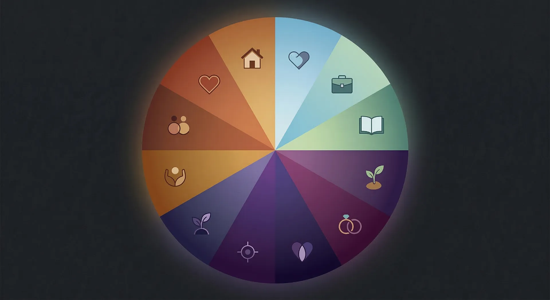 Circular chart showing all 12 astrological houses with their associated life areas