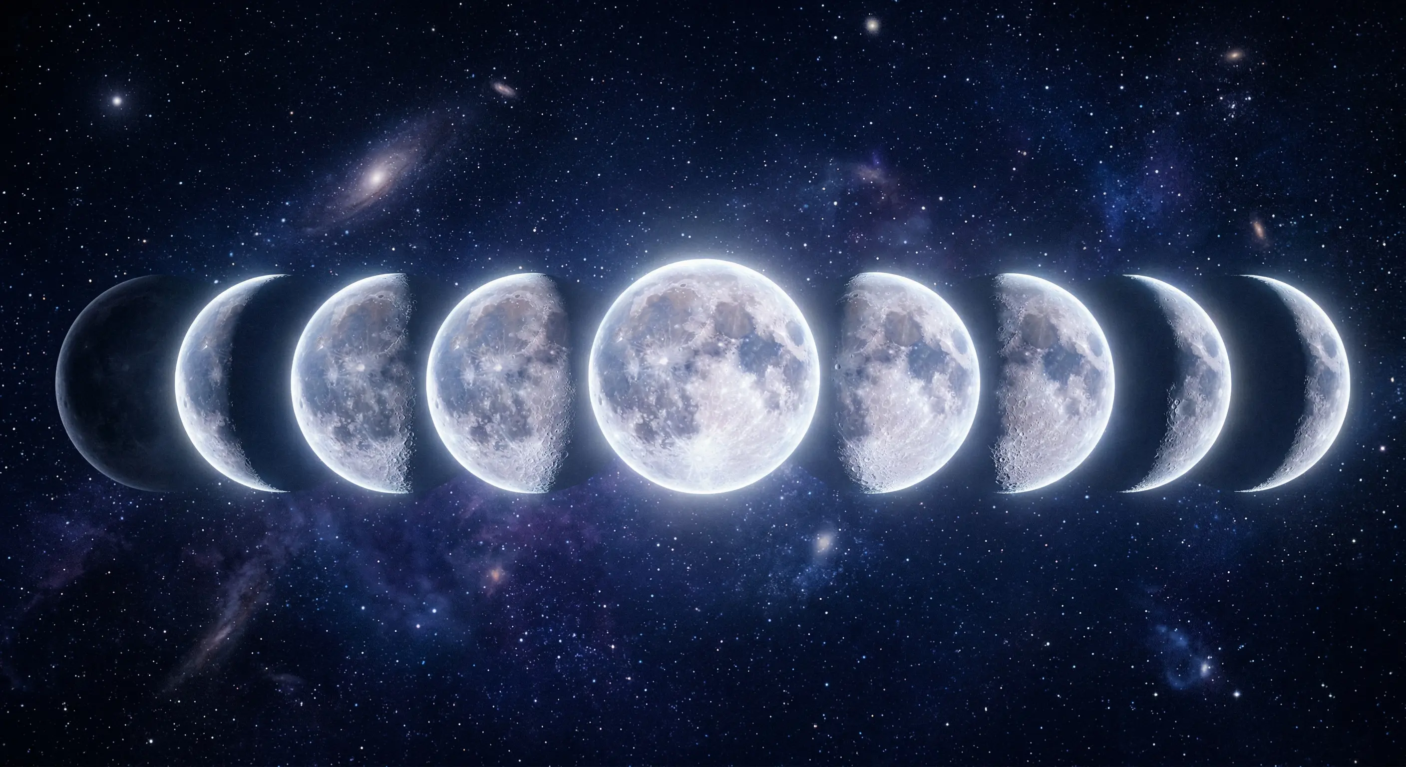 Mystical moon phases representing different emotional states in astrology