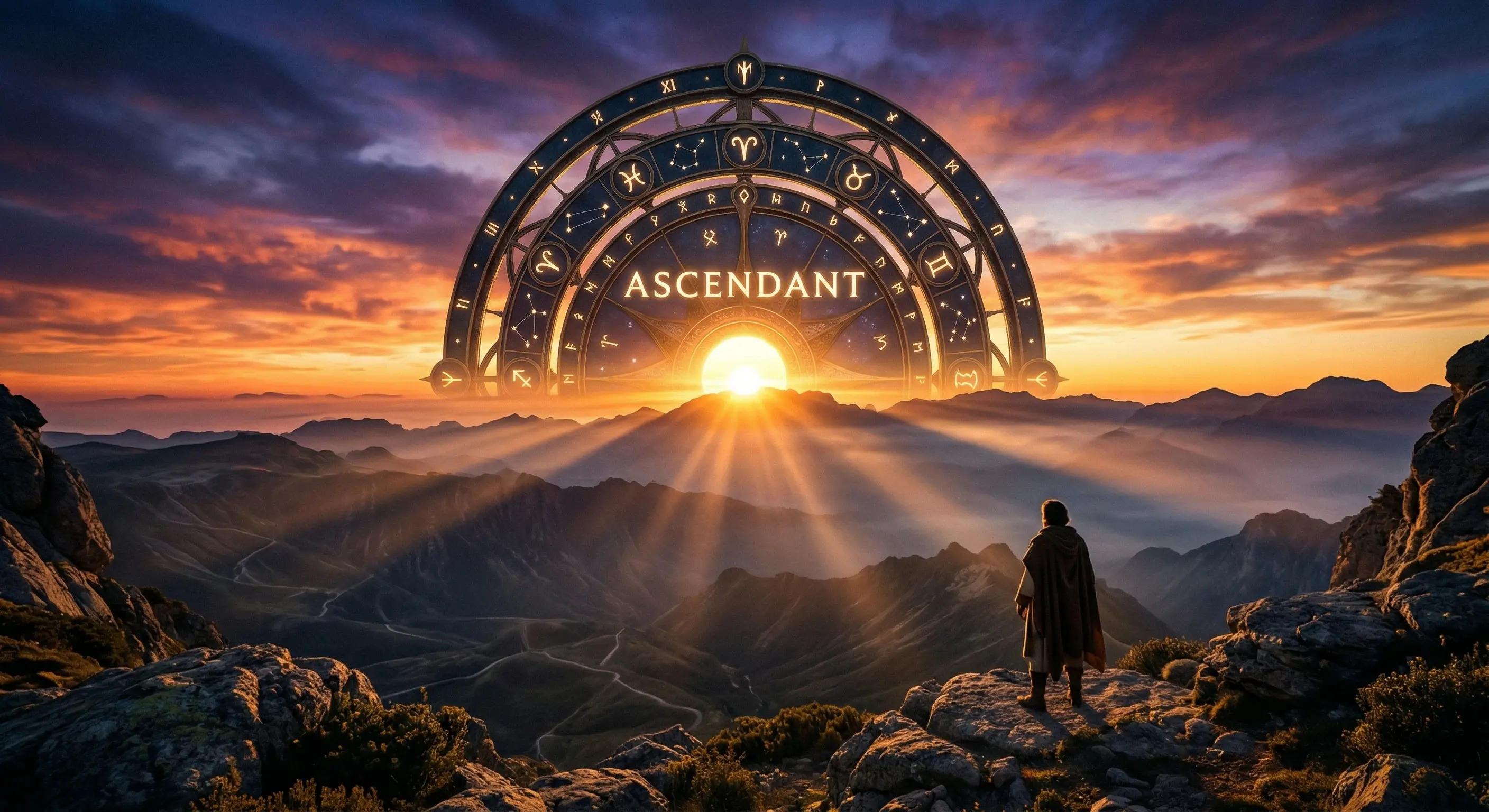 A golden horizon at dawn representing the ascendant in astrology